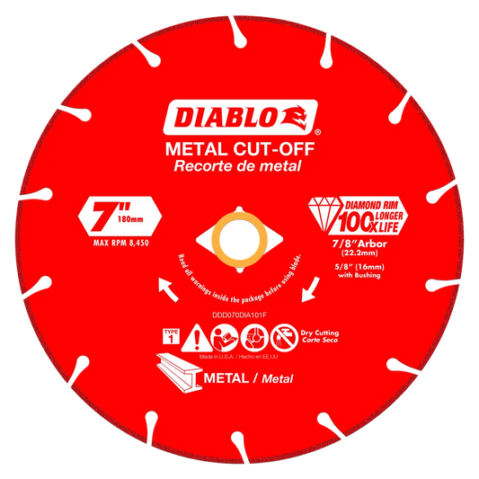 7 In. Diamond Metal Cut-Off Blade-DDD070DIA101F-2458