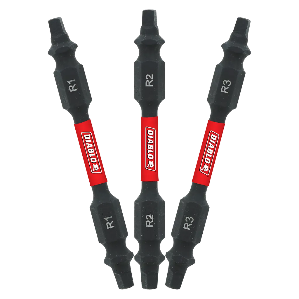 2-1/2 In. Double-Ended Square Drive Bit Assorted Pack (3-Piece)-DDESQV25-S3-2460