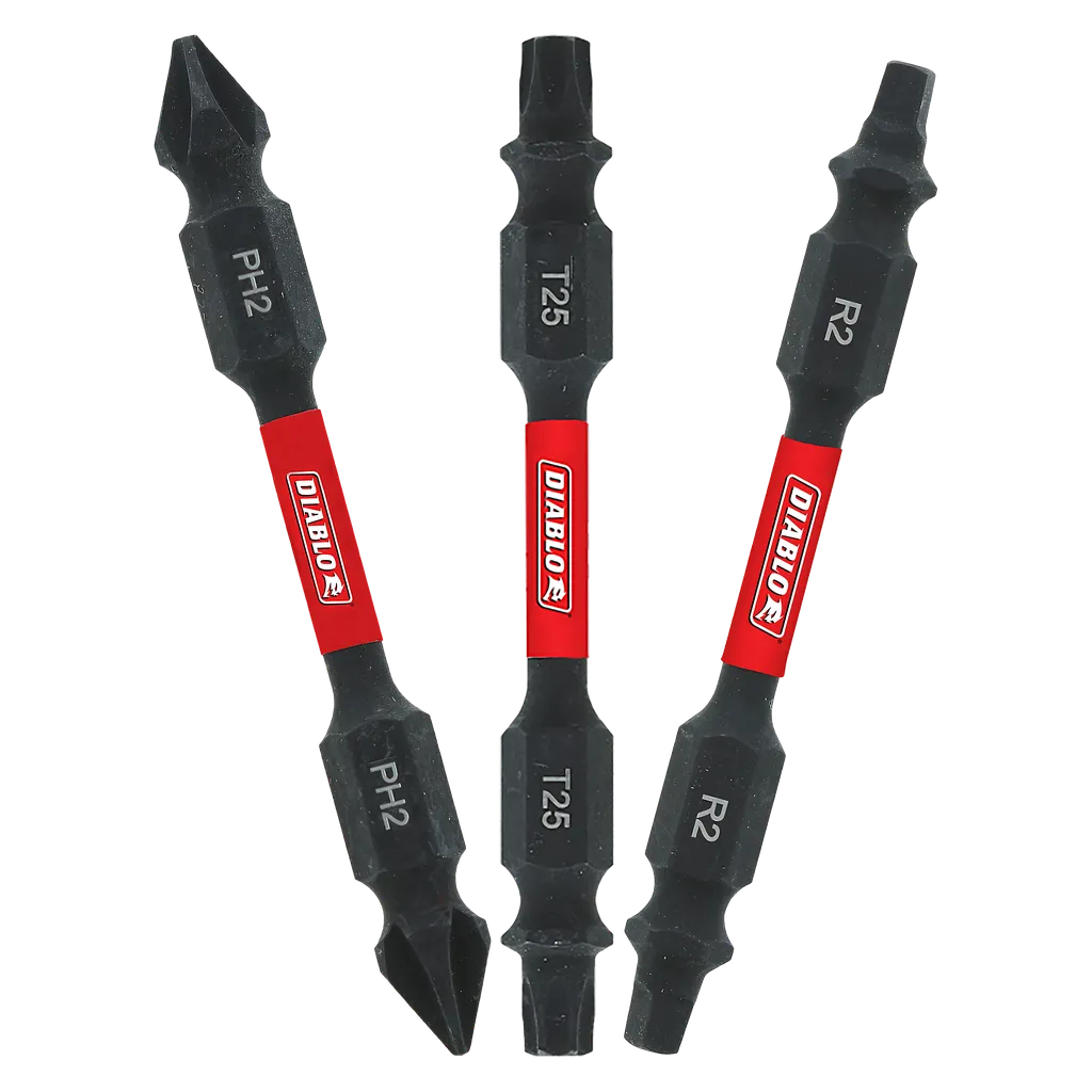 2-1/2 In. Double-Ended Phillips, Square And Torx Drive Bit Assorted Pack (3-Piece)-DDEV25-S3-2462