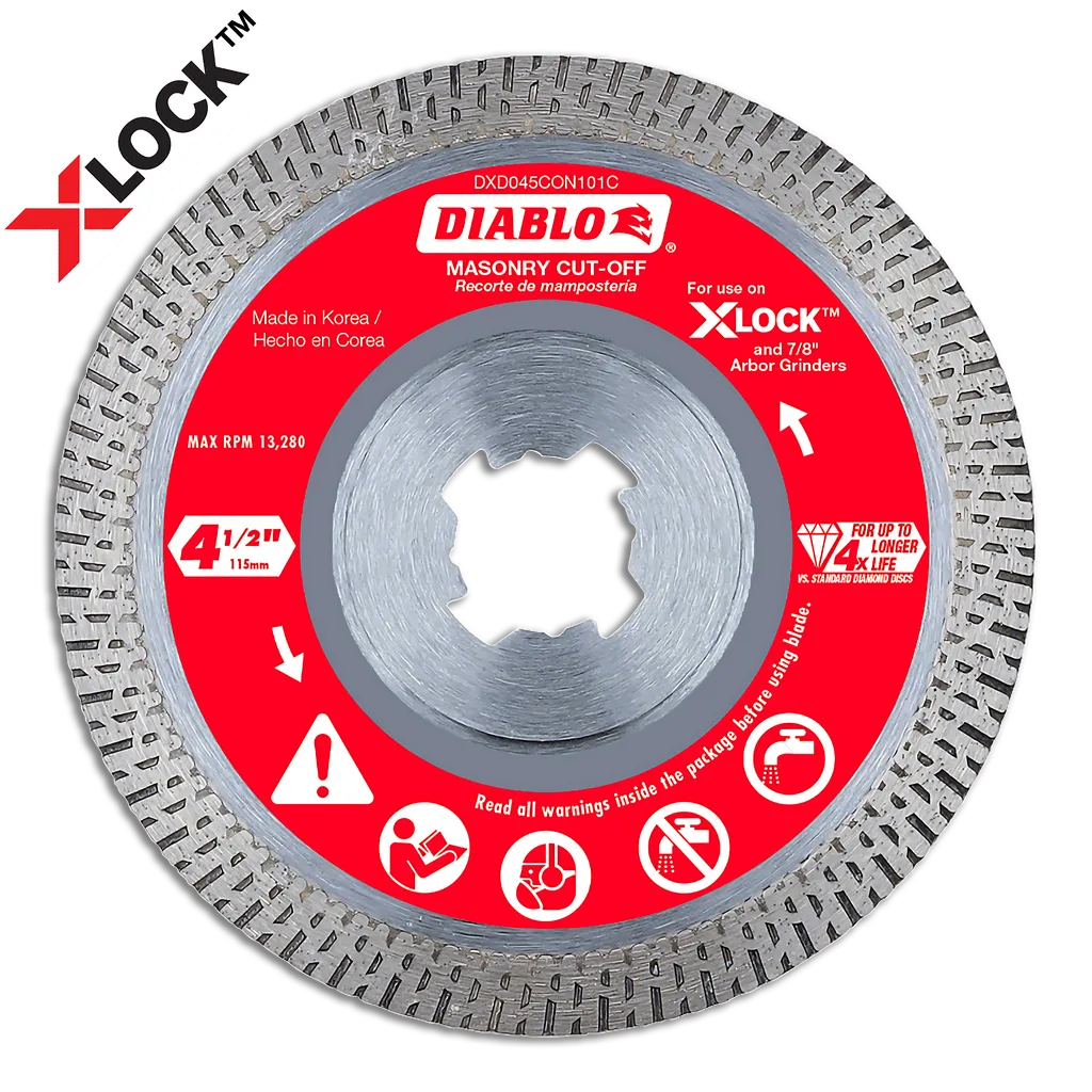 4-1/2 In. Diamond Continuous Masonry Cut-Off With X-Lock Arbor-DDX045CON101C-2464