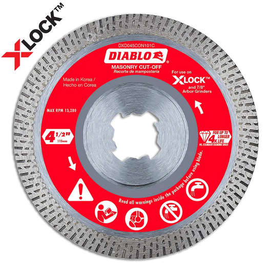 4-1/2 In. Diamond Continuous Masonry Cut-Off With X-Lock Arbor-DDX045CON101C-2464