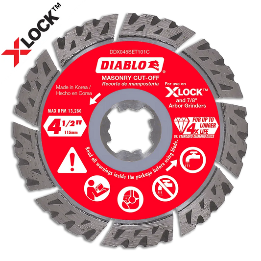 4-1/2 In. Diamond Segmented Turbo Masonry Cut-Off With X-Lock Arbor-DDX045SET101C-2465