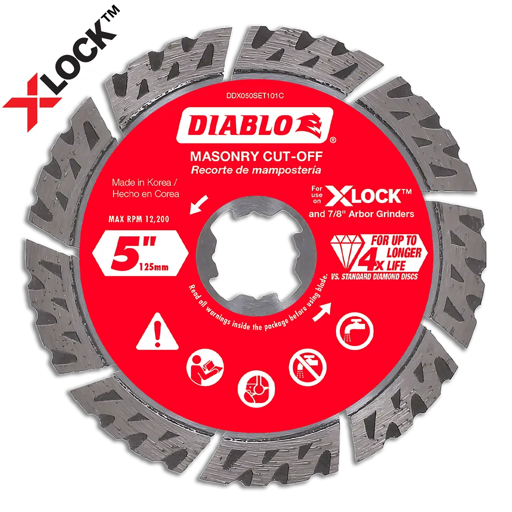 5 In. Diamond Segmented Turbo Masonry Cut-Off With X-Lock Arbor-DDX050SET101C-2467