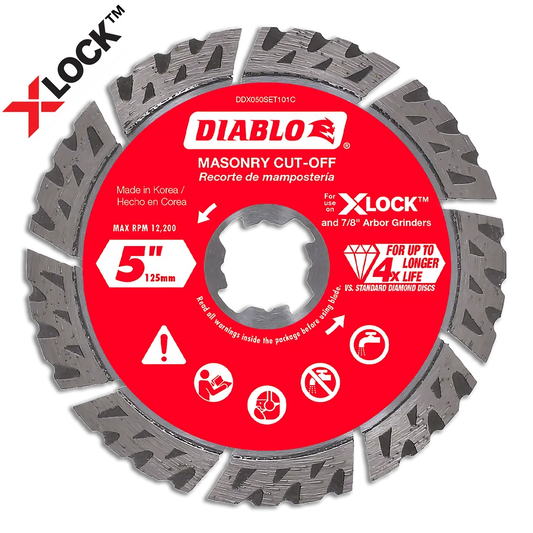 5 In. Diamond Segmented Turbo Masonry Cut-Off With X-Lock Arbor-DDX050SET101C-2467
