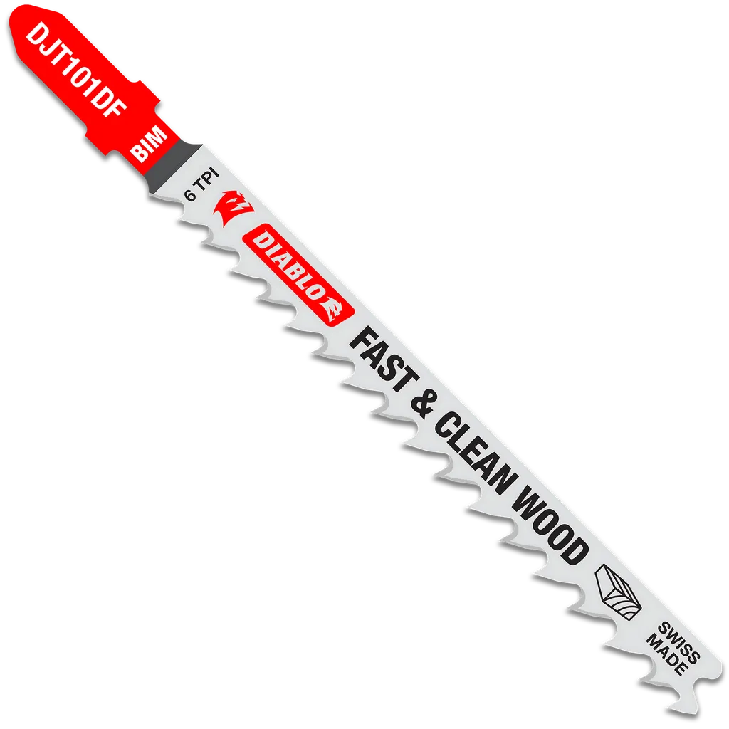 4 in. 6 TPI Bi-Metal T-Shank Jig Saw Blades for Fast Cuts in Wood (5-Pack) | Diablo Tools | PCS