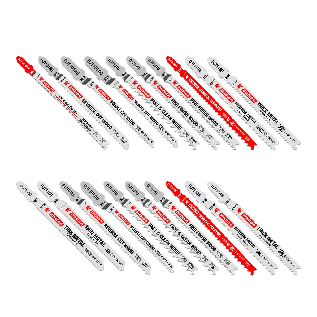 20 pc T-Shank Jig Saw Blade Set for Wood & Metal (20-Piece) | Diablo Tools | PCS