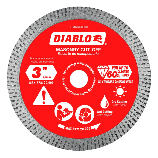 3 In. Diamond Continuous Rim Cut-Off Discs For Masonry-DMADC0300-2635
