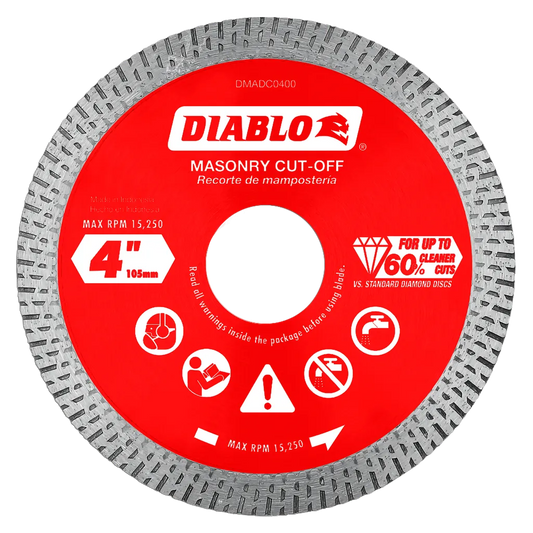 4 In. Diamond Continuous Rim Cut-Off Discs For Masonry-DMADC0400-2636