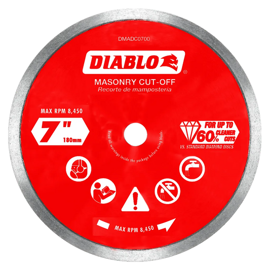 7 In. Diamond Continuous Rim Cut-Off Discs For Masonry-DMADC0700-2637
