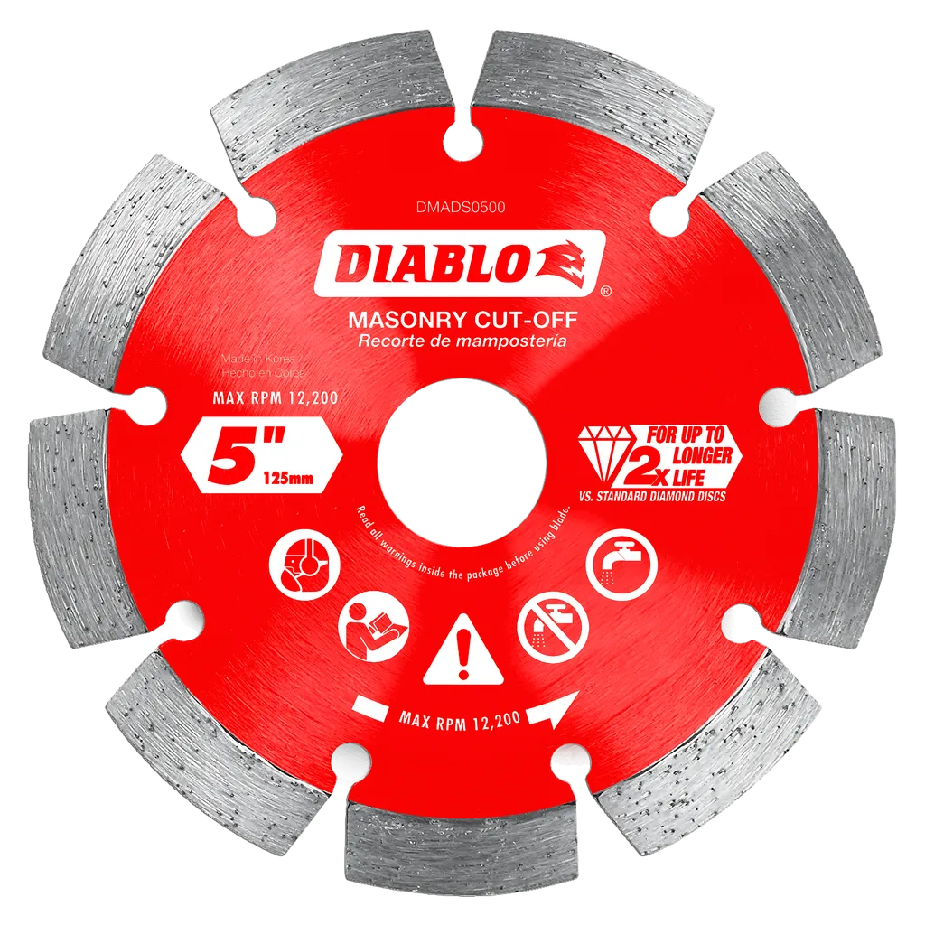 5 in. Diamond Segmented Cut-Off Discs for Masonry | Diablo Tools | PCS