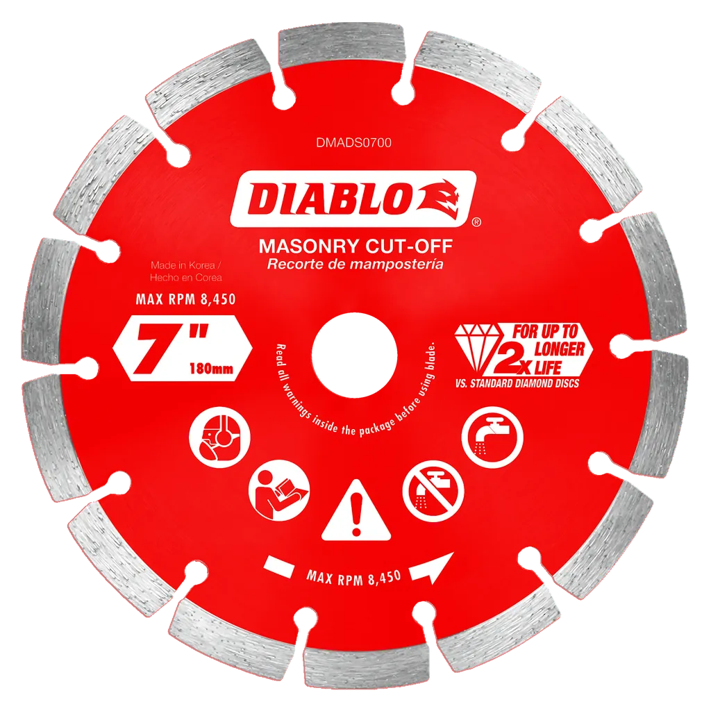 7 in. Diamond Segmented Cut-Off Discs for Masonry | Diablo Tools | PCS
