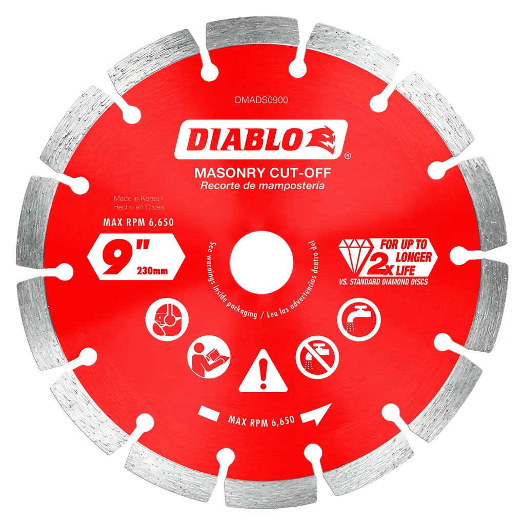9 in. Diamond Segmented Cut-Off Discs for Masonry | Diablo Tools | PCS