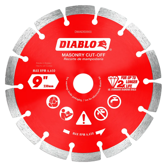 9 In. Diamond Segmented Cut-Off Discs For Masonry-DMADS0900-2647