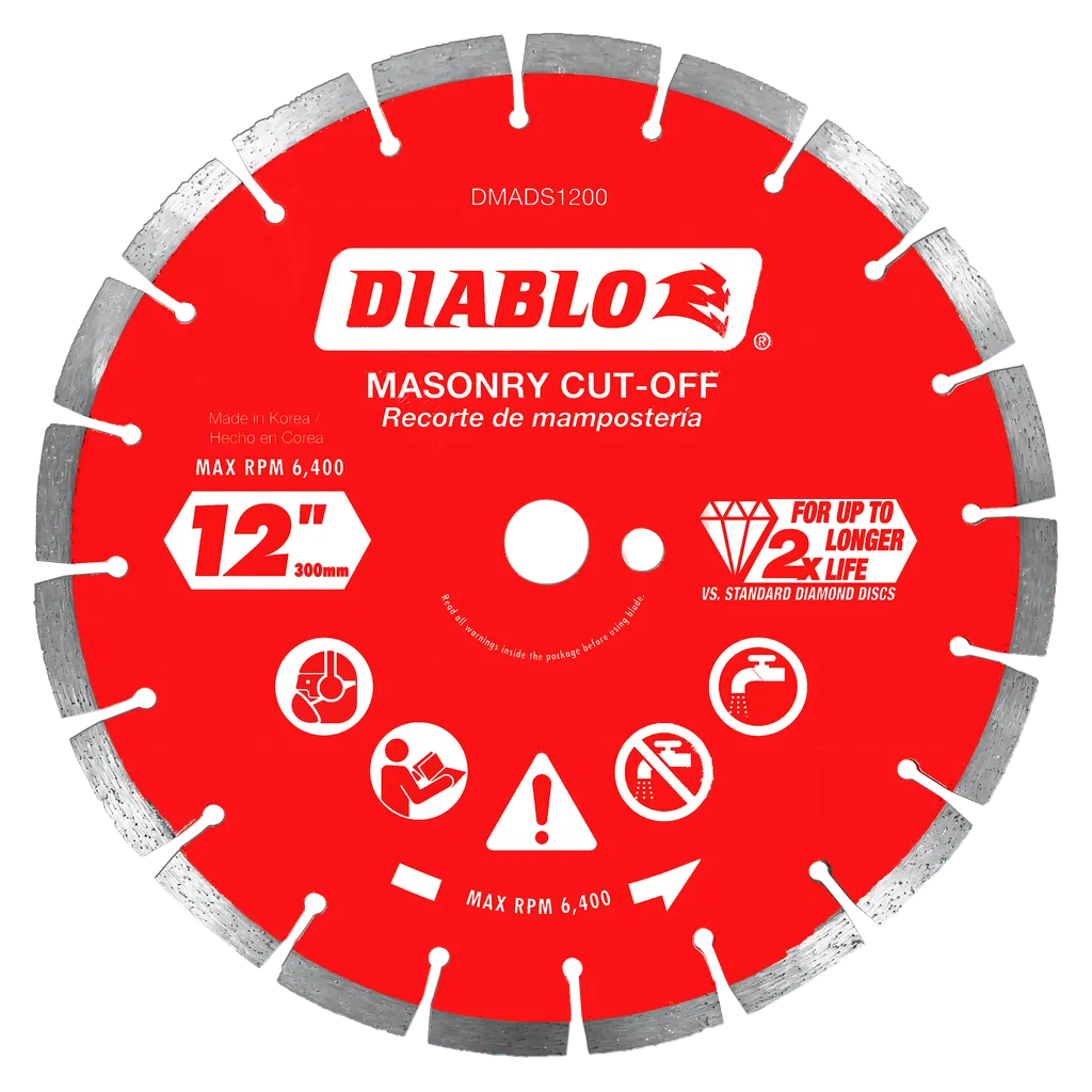 12 in. Diamond Segmented Cut-Off Discs for Masonry | Diablo Tools | PCS