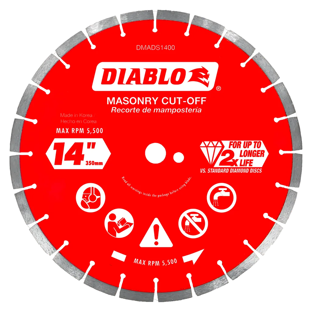 14 in. Diamond Segmented Cut-Off Discs for Masonry | Diablo Tools | PCS