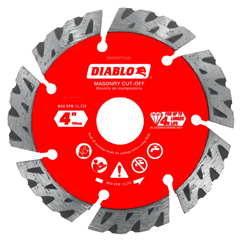 4 in. Diamond Segmented Turbo Cut-Off Discs for Masonry | Diablo Tools | PCS