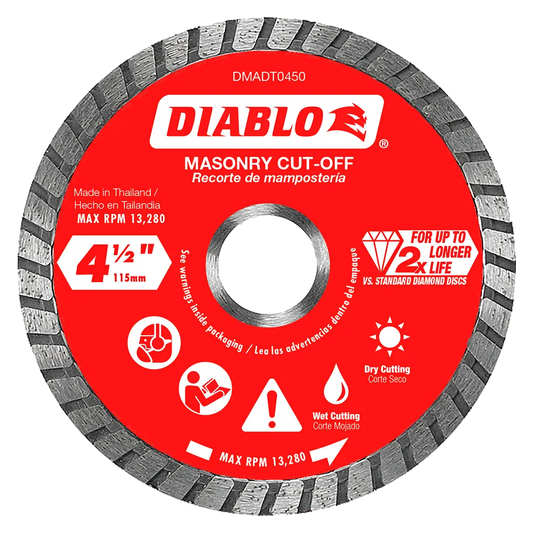 4-1/2 In. Diamond Turbo Cut-Off Discs For Masonry-DMADT0450-2660