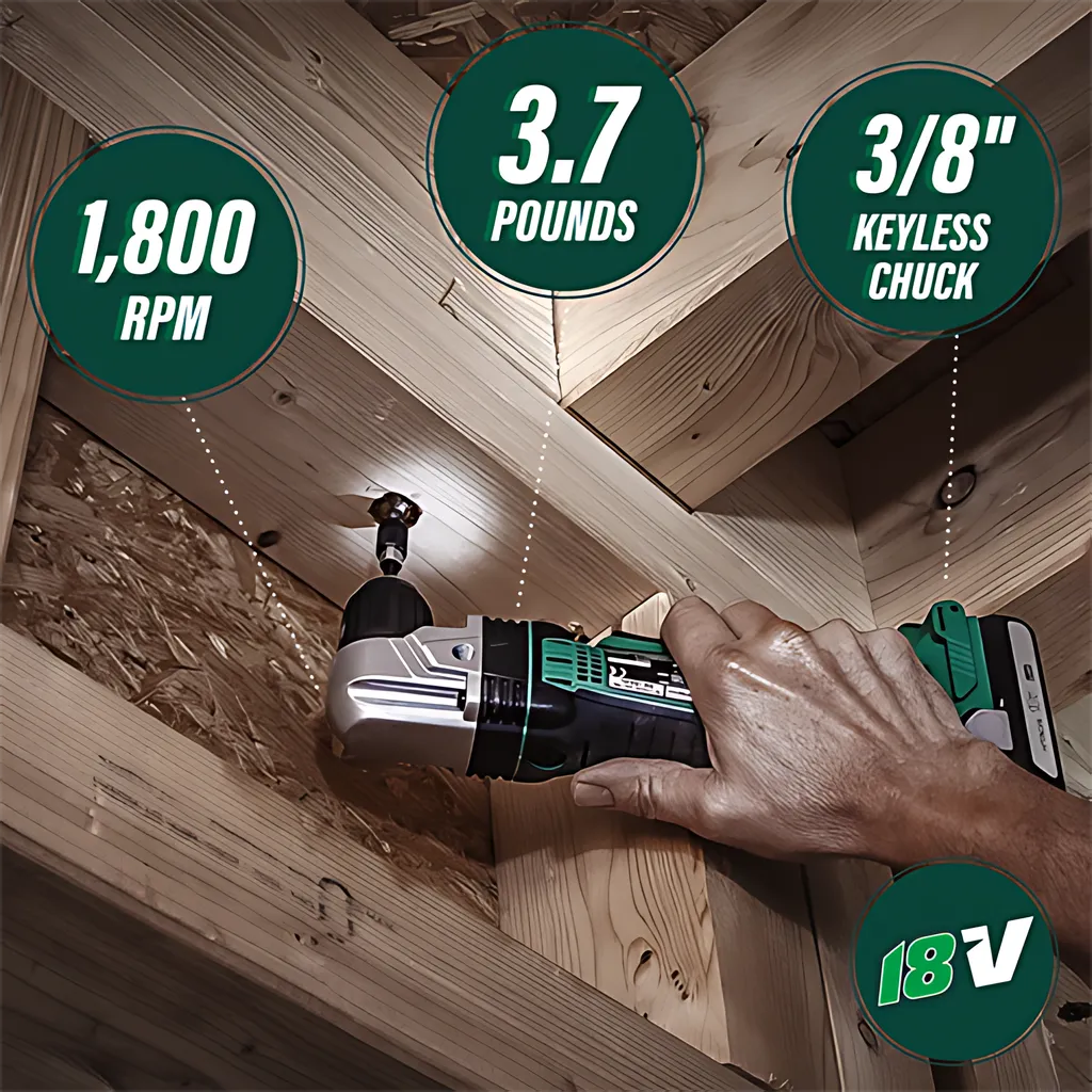 18V Cordless Li-Ion 3/8" Angle Drill (Bare Tool)-DN18DSLQ4M-130