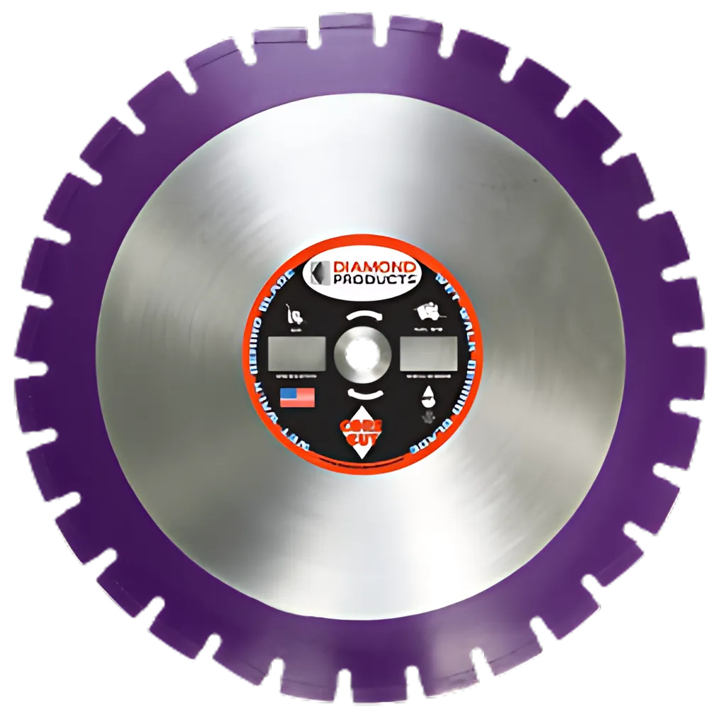 14" X .140 X 1" Imperial Purple Green/Asphalt Blade W/Slant Segs Metric Laser Welded