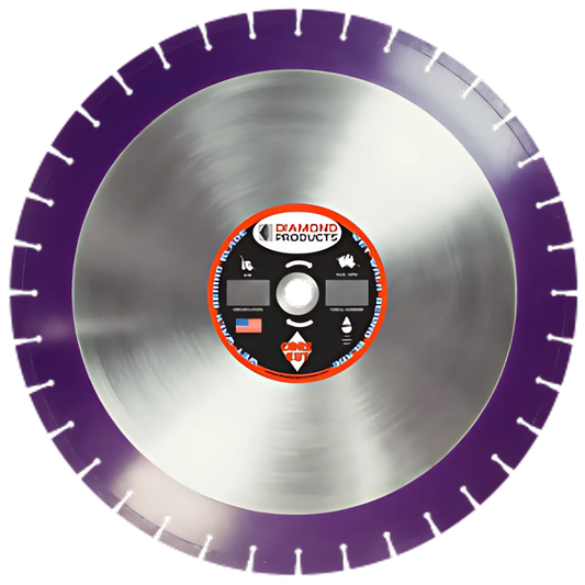 36 X 187 X 1 C2650Im Imperial Purple Cured Concrete Blade Metric With Slant Segs