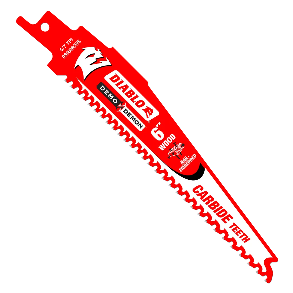 6 in. Demo Demon Carbide Recip Blade for Nail-Embedded Wood | Diablo Tools | PCS