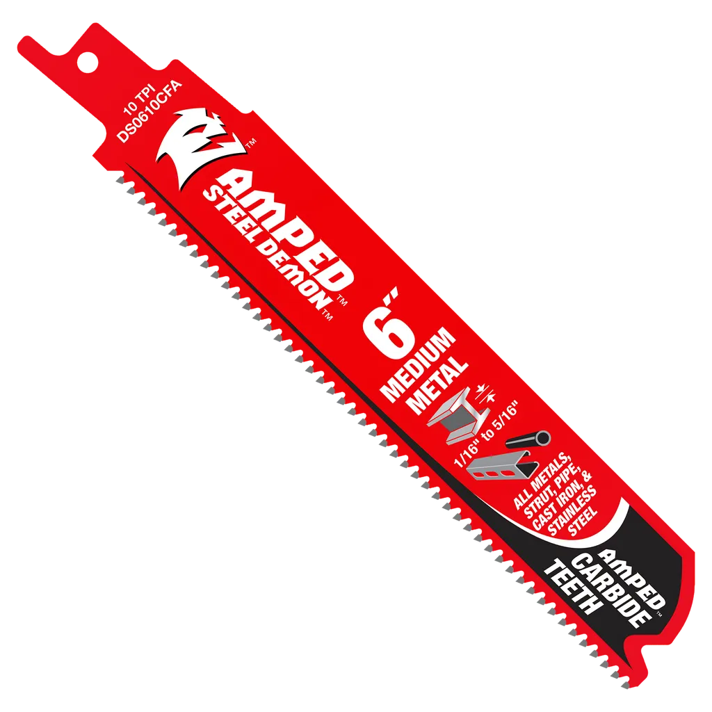 Diablo 6 In. 10 Tpi Steel Demon® Amped Medium Metal Carbide Reciprocating Saw Blade-DS0610CFA-3056