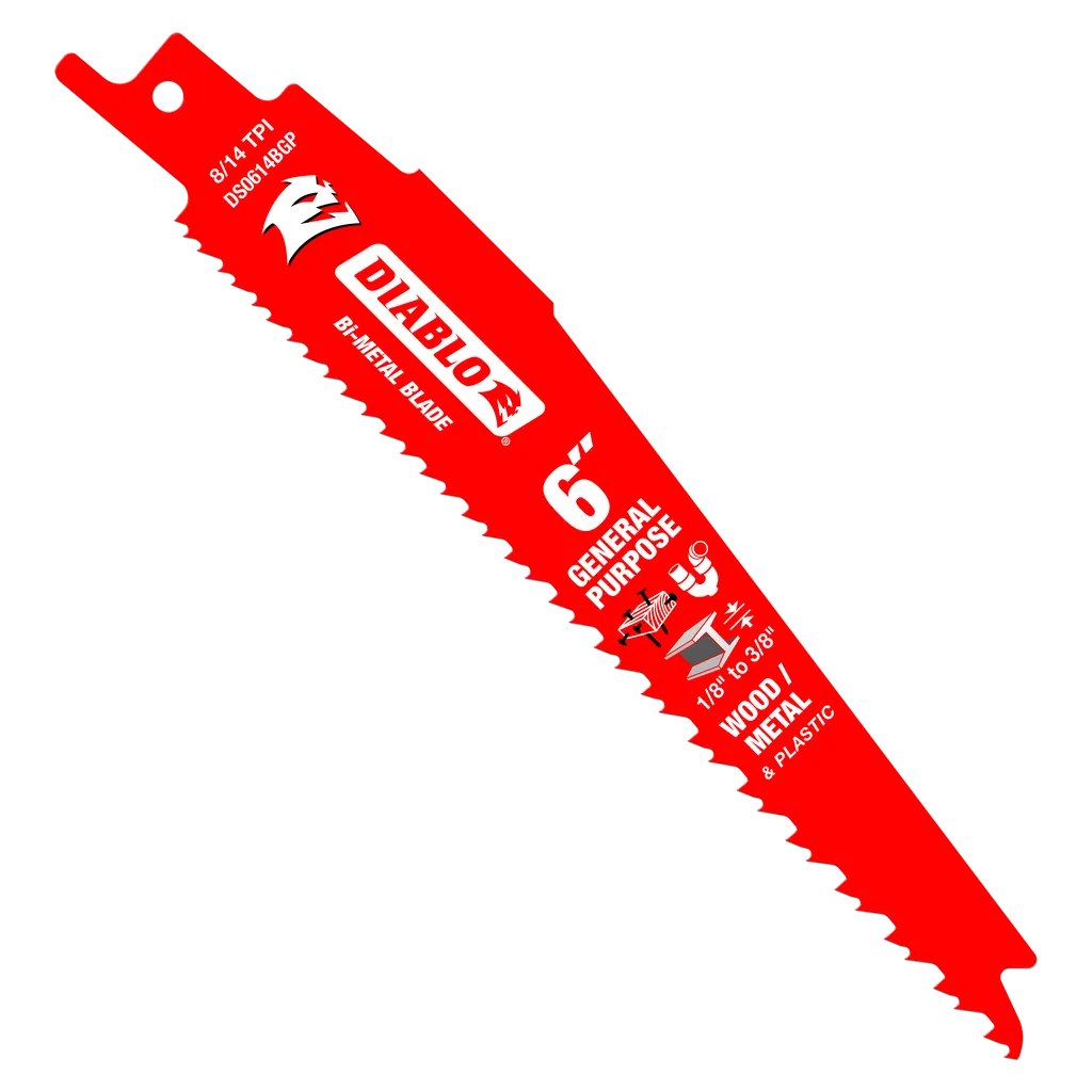 6 in. Bi-Metal Recip Blade for Nail-Embedded Wood, Metal, and Plastic (25-Pack) | Diablo Tools | PCS