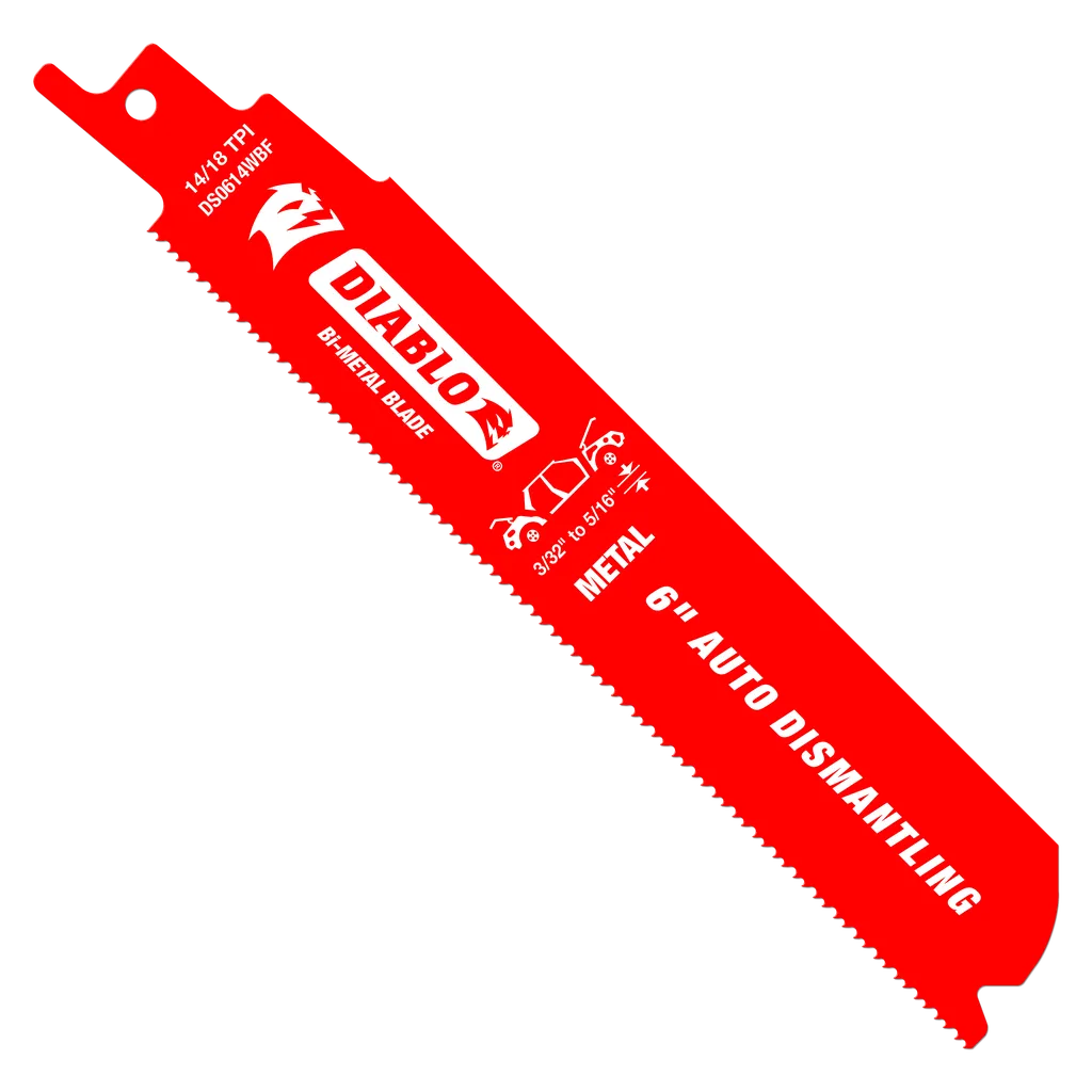 6 in. Bi-Metal Recip Blade for Auto Dismantling (Cuts Metals 1/16 in. to 5/16 in.) (200-Pack) | Diablo Tools | PCS