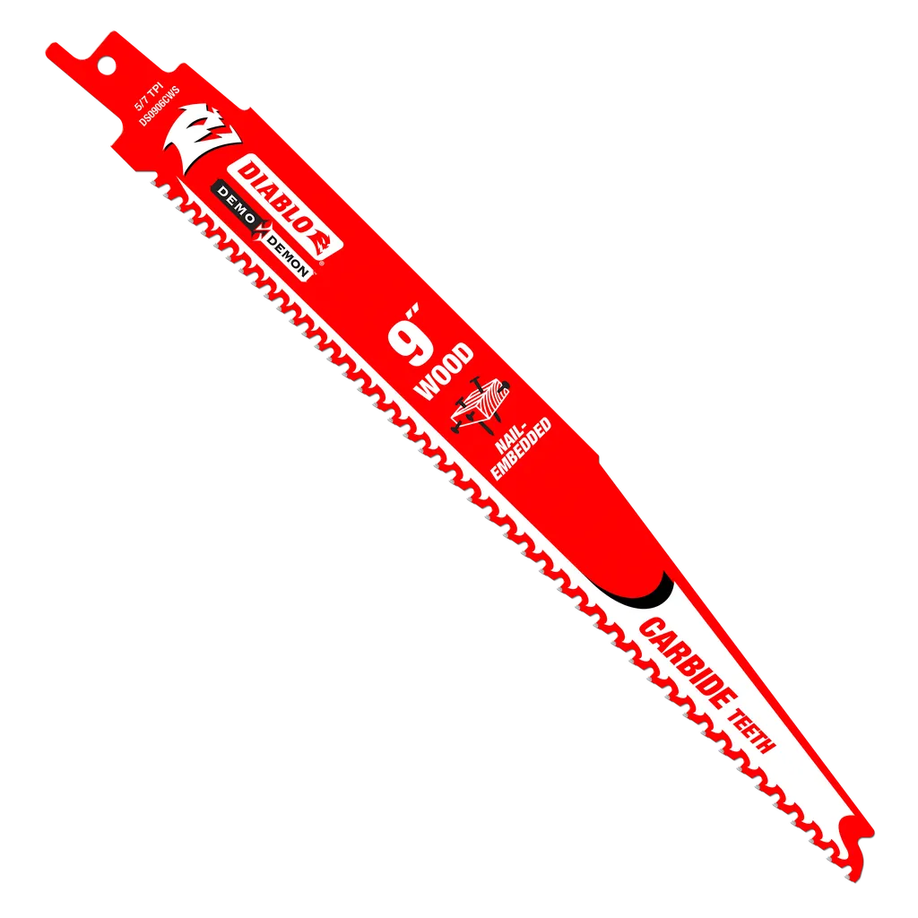 9 in. Demo Demon Carbide Recip Blade for Nail-Embedded Wood (3 Pack) | Diablo Tools | PCS