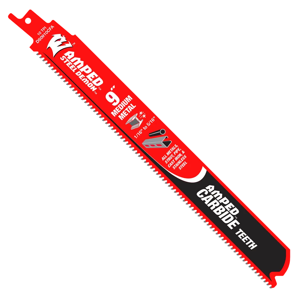 Diablo 9 In. 10 Tpi Steel Demon® Amped Medium Metal Carbide Reciprocating Saw Blade-DS0910CFA-3112