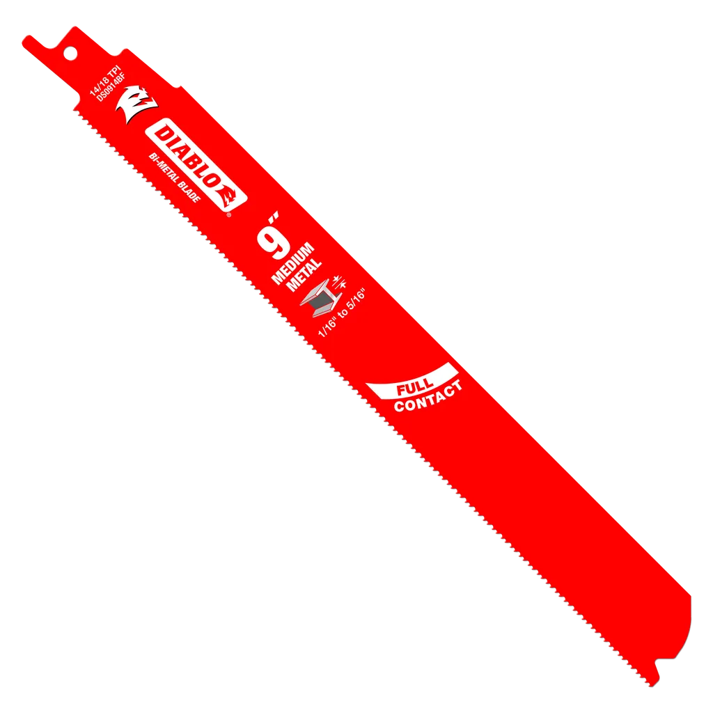 9 in. Bi-Metal Recip Blade for Medium Metal Cutting (3/32 in. to 5/16 in.) (15-Pack) | Diablo Tools | PCS