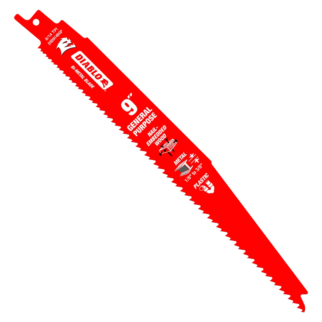 9 in. Bi-Metal Recip Blade for Nail-Embedded Wood, Metal, and Plastic (15-Pack) | Diablo Tools | PCS