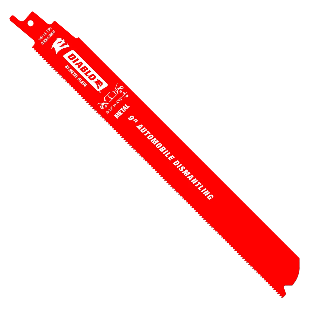9 in. Bi-Metal Recip Blade for Auto Dismantling (Cuts Metals 1/16 in. to 5/16 in.) (200-Pack) | Diablo Tools | PCS