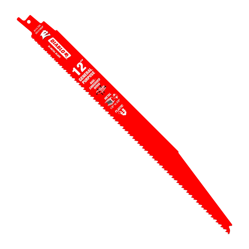 12 in. Bi-Metal Recip Blade for Nail-Embedded Wood, Metal, and Plastic (2-Pack) | Diablo Tools | PCS