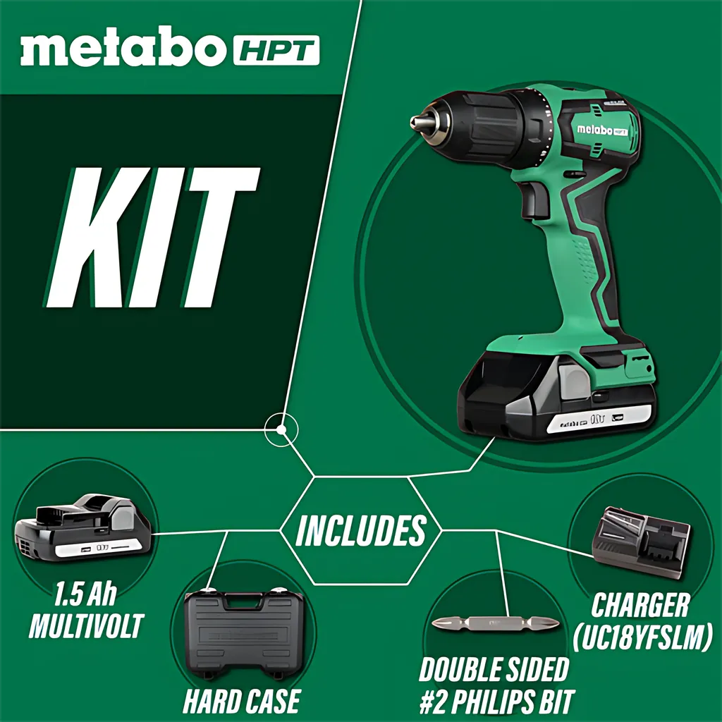 Metabo Hpt Ds18Ddx 18V Brushless 1/2-In Cordless Drill-DS18DDXM-102