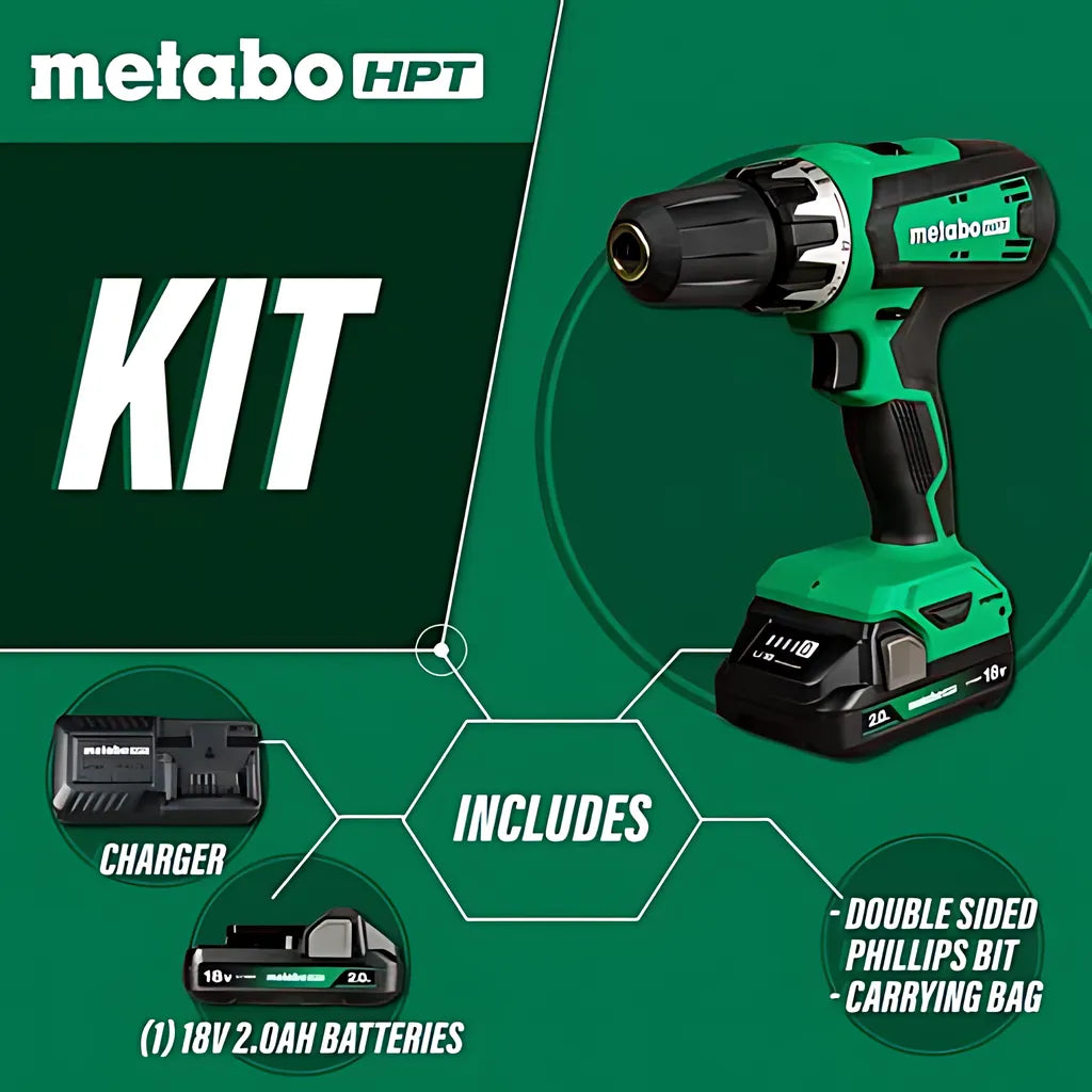 18V Cordless Brushed Drill Driver Kit-DS18DFX-85