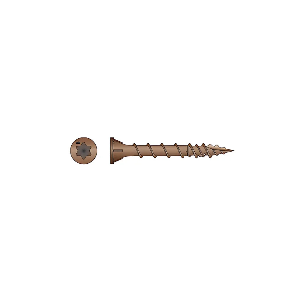 Deck-Drive Dsv Wood Screw - #8 X 1-5/8 In. T-25, Flat Head, Quik Guard®, Red (350-Qty)-DSVR158R350-SP948-1097