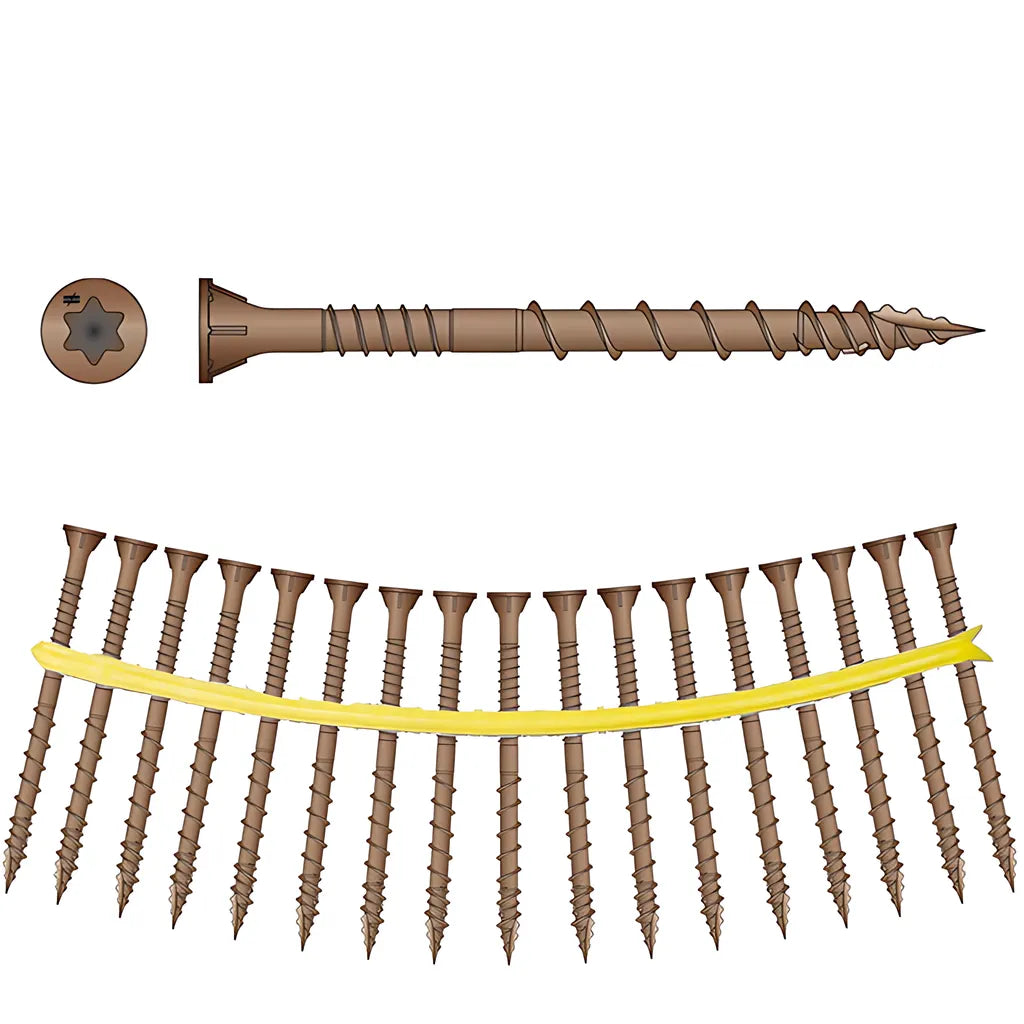 Deck-Drive Dsv Wood Screw (Collated) - #10 X 2 In. T25 6-Lobe, Red (1500-Qty)-DSVR2S-SP145-246