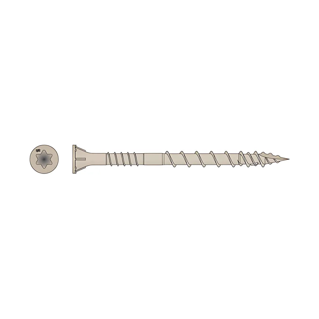 Deck-Drive Dsv Wood Screw - #10 X 2-1/2 In. T-25, Flat Head, Quik Guard®, Tan (350-Qty) (Pack Of 6)-DSVT212R350C-SP5092-5467
