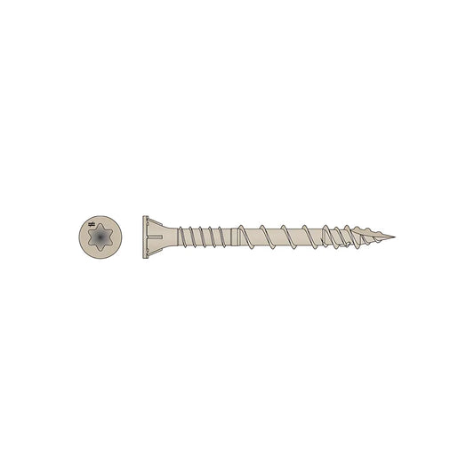 Deck-Drive™ Dsv Wood Screw - #10 X 2 In. T-25, Flat Head, Quik Guard®, Tan (350-Qty) (Pack Of 6)-DSVT2R350C-SP155-254