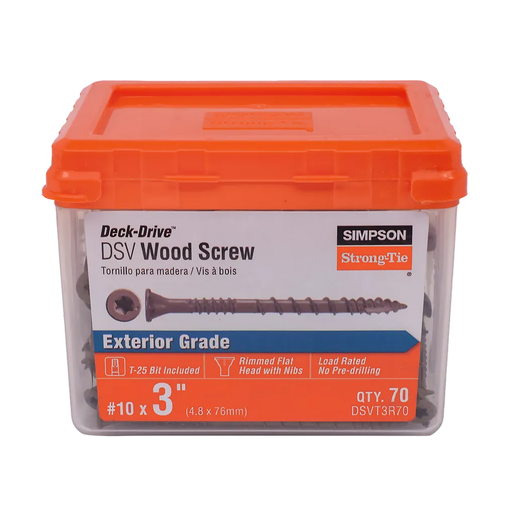 Deck-Drive Dsv Wood Screw - #10 X 3 In. T25, Flat Head, Quik Guard®, Tan (70-Qty) (Pack Of 10)-DSVT3R70-SP6575-7032