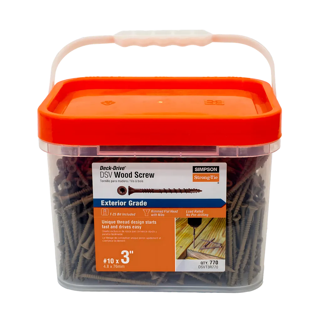 Deck-Drive Dsv Wood Screw - #10 X 3 In. T25, Flat Head, Quik Guard®, Tan (770-Qty) (Pack Of 4)-DSVT3R770-SP38-122