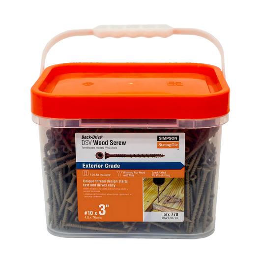 Deck-Drive™ Dsv Wood Screw - #10 X 3 In. T25, Flat Head, Quik Guard®, Tan (770-Qty) (Pack Of 4)-DSVT3R770-SP38-122