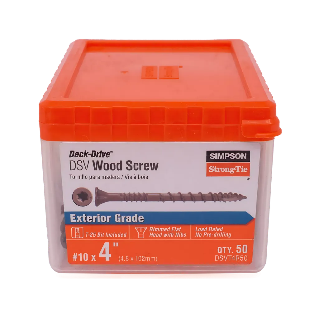Deck-Drive Dsv Wood Screw - #10 X 4 In. T25, Flat Head, Quik Guard®, Tan (50-Qty) (Pack Of 6)-DSVT4R50-SP8868-9443