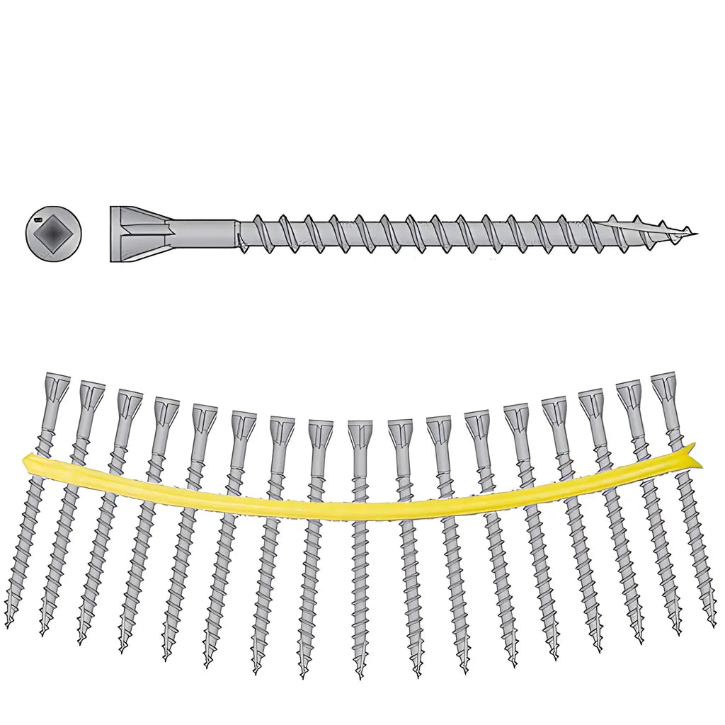 Trim-Head Screw, Type-17 Point - #8 X 2-1/2 In. #2U Square Drive, Quik Guard® (1500-Qty)-DTHQ212S-SP5468-5866
