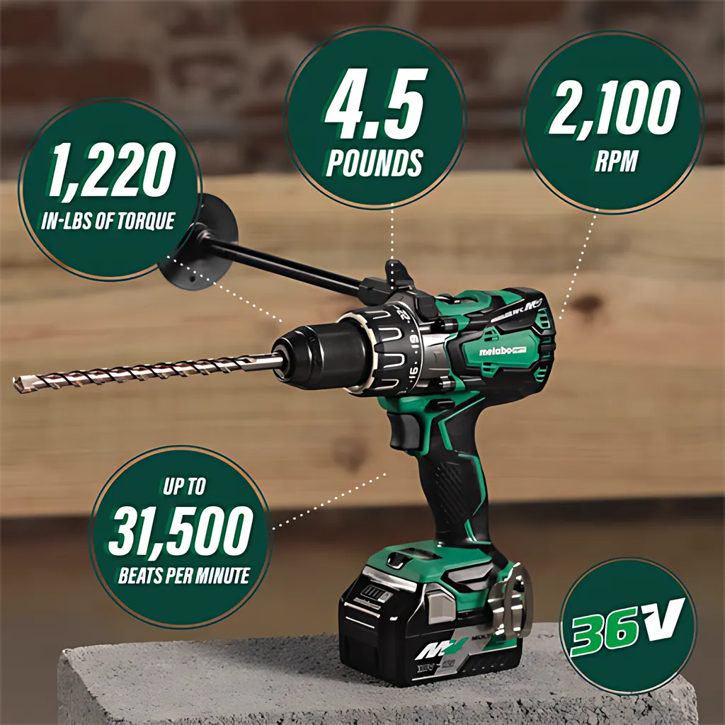 36V Cordless Hammer Drill Kit With Batteries And Charger-DV36DAGM-898