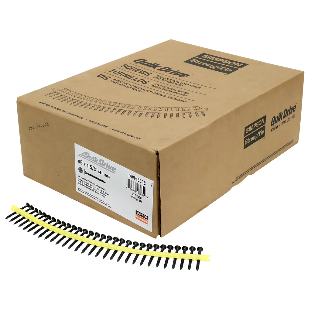 Dwf Drywall-To-Cfs Screw (Collated) - #6 X 1-5/8 In. #2 Phillips Bugle Head (2500-Qty)-DWF158PS-SP8476-9032
