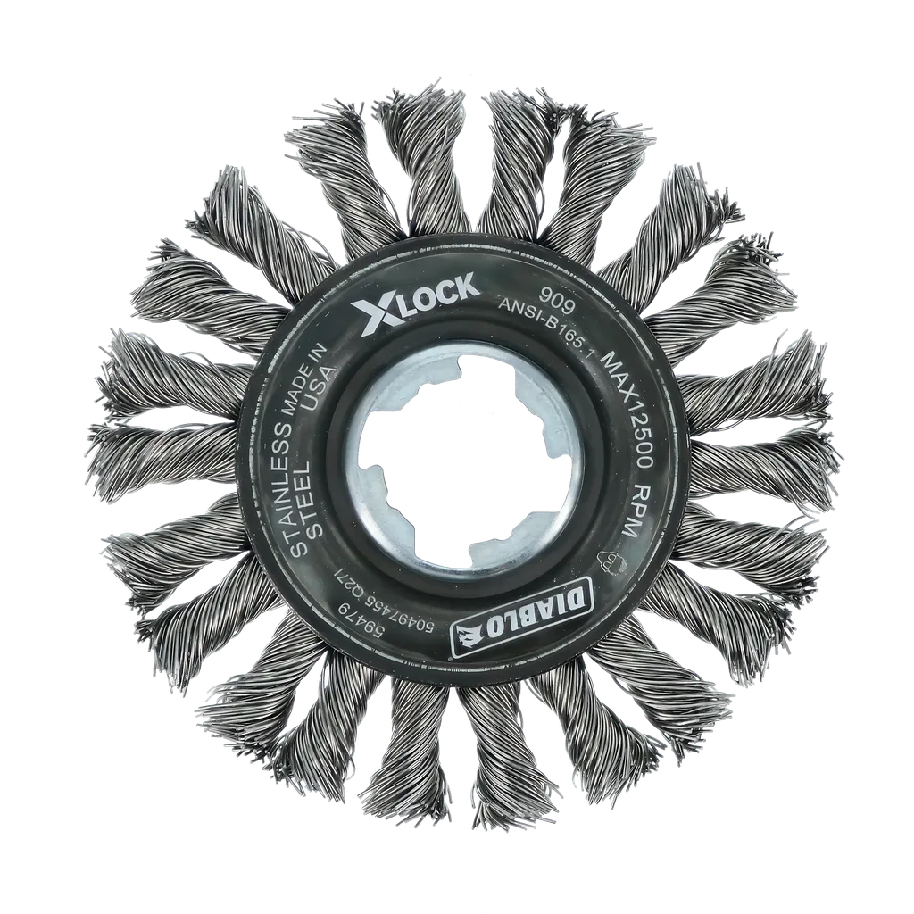 4 in. X-LOCK Stainless Steel Full Cable Twist Wheel | Diablo Tools | PCS