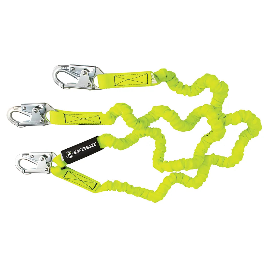 Pro 6' Stretch Internal Energy Absorbing Lanyard: Dual Leg, Snap Hooks FS591-6655