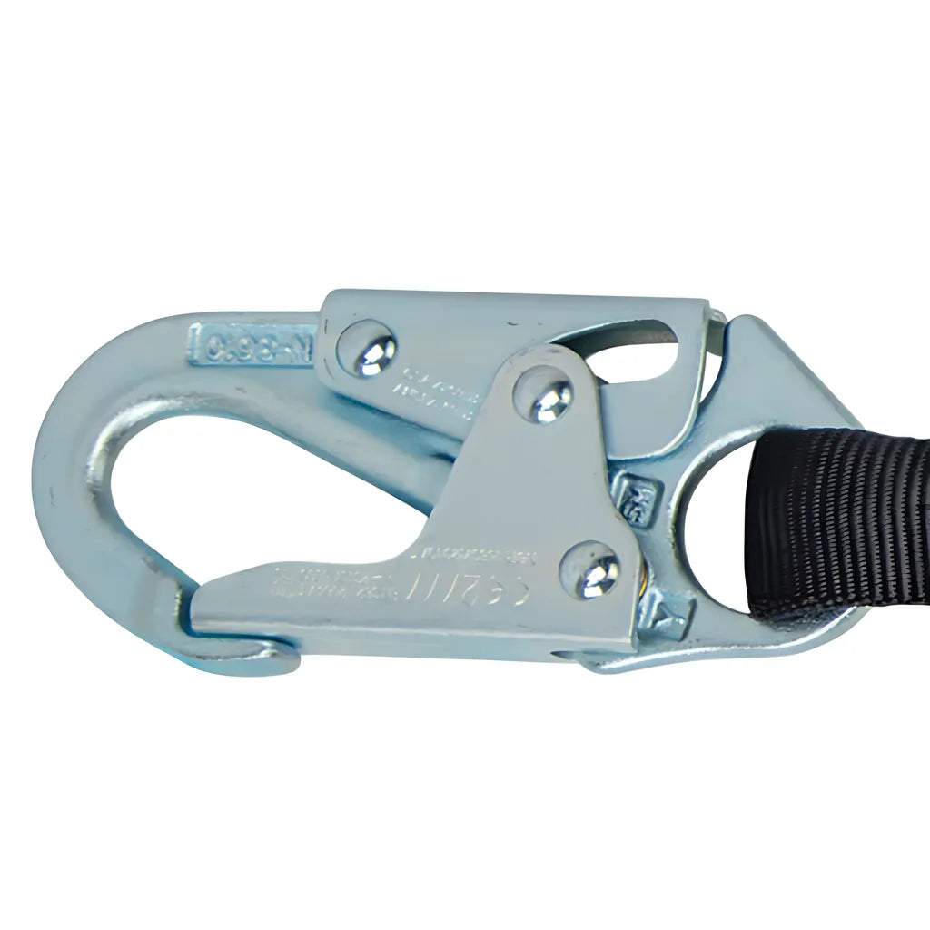Pro 6' Stretch Internal Energy Absorbing Lanyard: Dual Leg, O-Ring, Rebar Hooks FS66150-6642